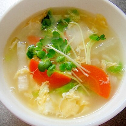 白菜と人参の中華卵のスープ